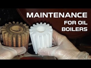 Oil fired boiler maintenance: Replace nozzle, replace oil filter, bleed radiators