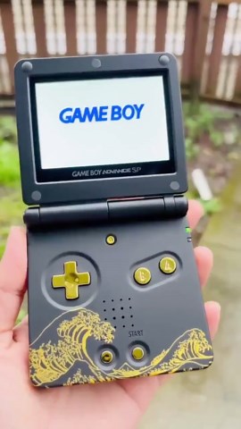 Custom Modded Gameboy Advance SP Console-retro Handheld Black the Great Wave Gold Buttons IPSV2/V5 Backlit Screen,brightness Control. USB C - Etsy