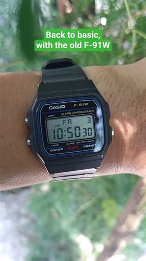 #wotd Casio F-91W. This watch has been through a lot, now with a replacement strap.