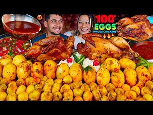 EATING 100 EGGS & 2 WHOLE CHICKEN ADOBO CHALLENGE 🍗🥚 DUCK, QUAIL & CHICKEN EGGS MUKBANG