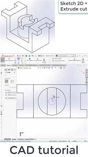 11K views · 169 reactions | practise basic exercise 3D model #exercise #model #SolidWorks If you want to see more video tutorials, there is in comment | CAD exercise | Facebook