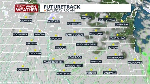 Rain to snow showers arrive this afternoon, with mostly snowfall by around 5 to 6 PM. The light snow will continue and gradually taper off throughout the night with just some isolated flurries by Sunday morning as the winds pick up as well. 0.5 to 1" of slushy snow is expected, mainly for Madison and areas south (a dusting to 0.5" for areas north). Temperatures will drop into the 20s later tonight, so expect some slippery roads early Sunday, mainly on back roads, bridges, and overpasses. However