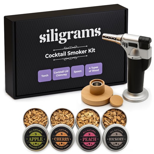 Cocktail Smoker Kit With Torch | Whiskey Smoker Gift for Men | Old Fashioned Smoker Box | Siligrams Bar Set | Easy Infused Cocktails - Etsy