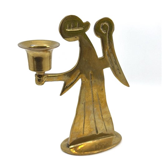 Vintage Brass Angel Candleholder | Mid Century Modern Figurative Candle Holder | Holiday Brass Angel Candlestick | Christmas Decor Gift - Etsy