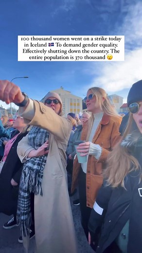 7.5K views · 290 reactions | 100K women in Iceland went on strike earlier this week to fight for pay equity and an end to gender-based violence. | National Organization for Women (NOW) | Facebook