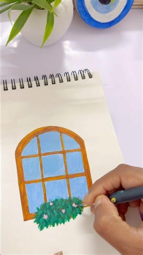 Easy window painting for beginner ✨ #art #artist #painting #youtubeshorts #ytshorts #newcreator