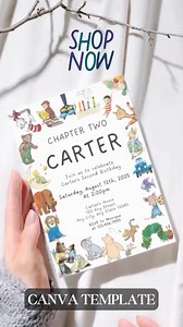 Storybook Theme Invitation - Personalized Birthday Party Invite - Whimsical Book Design for Children’s Celebrations - Etsy
