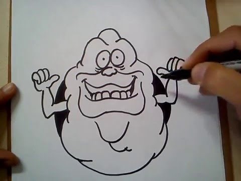 COMO DIBUJAR A PEGAJOSO DE LOS CAZAFANTASMAS / how to draw Ghostbusters Slimer