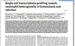 论文阅读：Single-cell transcriptome profiling reveals neutrophil heterogeneity