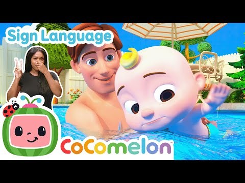 Swimming Song! 🏊🥽 Learn ASL & Baby Sign Language for Kids with Cocomelon 🍉
