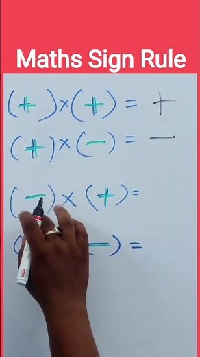 Basic Math Rules For Plus Minus | Sign Rule For Math #shorts #ytshorts #viral #trending