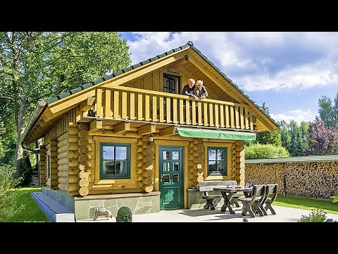 Individuelles LéonWood®-Blockhaus-Bungalow direkt am See