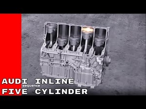Audi inline five cylinder engine animation