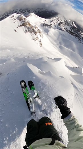 Classic Cody lines all day long 🙌 @jim ryan crushing steep and deep laps. #jacksonhole60 #bluebird #skiing #fyp #jh60