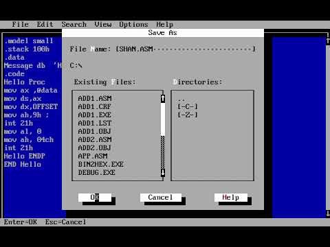 how to run Hello World in Assembly language in DOSBox