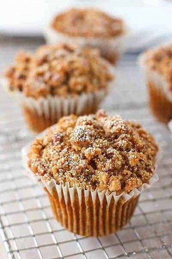 Pumpkin Pecan Crunch Muffins with tons of topping!