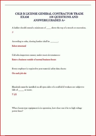 Cslb B License General Contractor Trade Exam Actual 108 Ques video