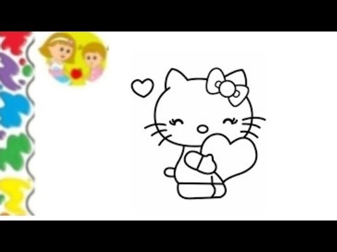 Draw hellokitty drawing🐱🐈🌈❤️💛❤️step-by-step hellokittydrawing| colouring|