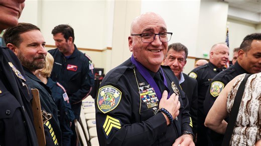 Police officer in Florida receives Law Enforcement Purple Heart