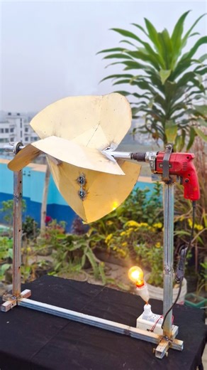 Build a Powerful Wind Turbine at Home with Simple Tools. New technology wind turbine //#reels