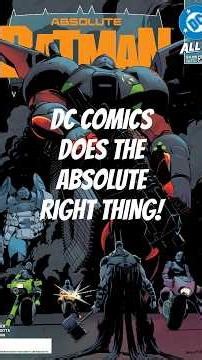 DC Comics does the Absolute right thing!?