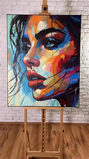 Malarstwo współczesne ▪️ Pop Art ▪️obrazy na sprzedaż | Heart on Fire – 80 × 100 cm, acrylic on canvas. I painted this portrait using intense colors and strong contrasts to capture emotion. I... | Instagram