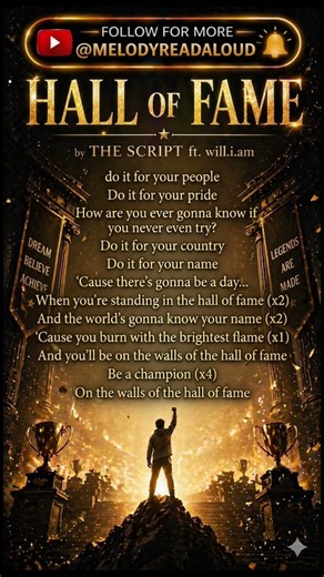 Hall of Fame 🏆🔥 | Be a Champion 💪 | Hall of Fame Lyrics #shorts