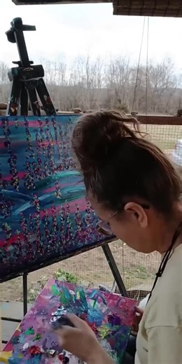 Clip from LIVE ... musical synesthesia painting. #arttok #synesthesia #music #artist #abstractart