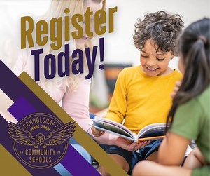 Kindergarten Registration is now OPEN! Register today: https://docs.google.com/forms/d/e/1FAIpQLSec1z8ioSAPIZh-67JwJXo9hpfoUq6qBppenSm4s-emvpjoTw/viewform | Schoolcraft Community Schools