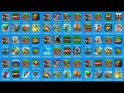 Craftsman, Minecraft, Pixel Combat, Craftopia, Lokicraft, Huntercraft, Idle Miner, SuperCraft