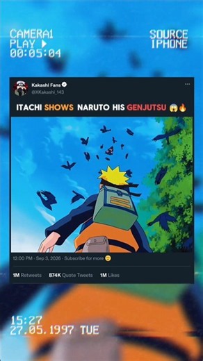 Itachi Shows Naruto His Genjutsu 😱🔥 #naruto #narutoedit