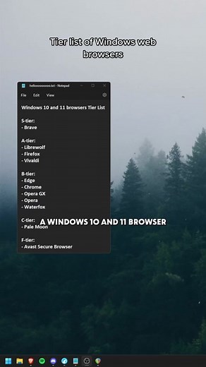 A Windows 10 and 11 web browser tier list! Updated today. Brave Browser is my winner on the Chromium engine, and Librewolf wins on the Gecko engine. Some of this is obviously personal preference, but the benchmarks, the design, usage of system resources and features matters the most. Let me know in the comments what you think! #browsers #webbrowsers #chrome #opera #operagx #bravebrowser #vivaldi #techtips #techtoktips #techtok