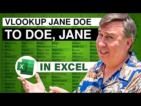 Excel - VLOOKUP Advanced: VLOOKUP First Last name to LAST, FIRST - Episode 2297