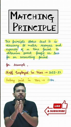 Matching Principle I CLICK 👆🏻 TO WATCH 11th ACCOUNTS CH-3 THEORY BASE OF ACCOUNTING & PRINCIPLES