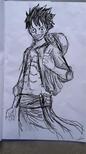 draw monkey di Luffy 🔥 #anime #animedrawing #luffy #onepiece