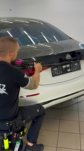 Maybach Emblem Refresh: Gold to White Wrap Transformation