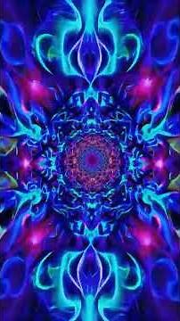 Infinite Fractal Tunnel | Sacred Geometry Visuals | Flower of Life Neon Patterns & Cyberpunk Beats