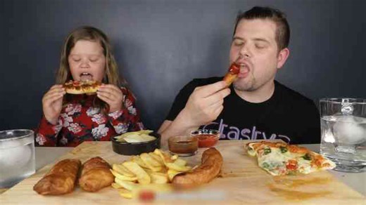 ASMR mukbang fish and chips with pizza a crispy food experience