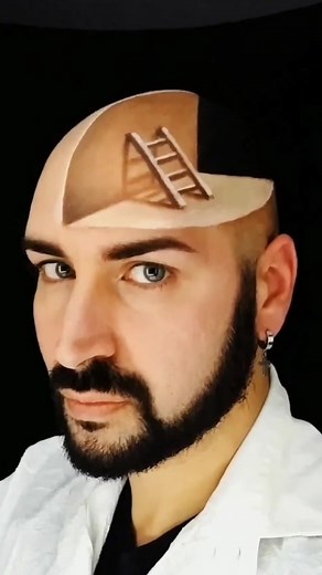 🪜🤪 #art #lucaluce #makeup #tiktokart #facepaint #illusionmakeup #creativemakeup #artistoftiktok #stairs