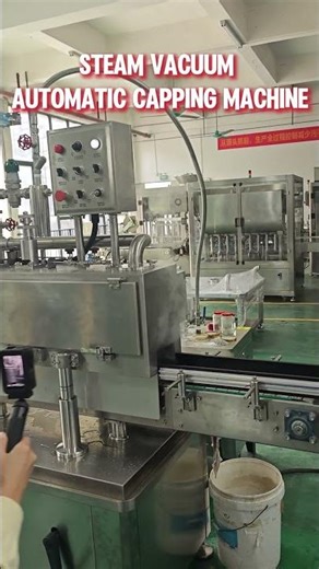 Steam Vacuum Automatic Capping Machine #cappingmachine #machine #automaticmachine