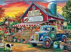 500 Pieces Jigsaw Puzzles for Adults–Country Store Puzzle for Adults Elderly–Recycled Paper Puzzle 500 Pieces–Glossy, Sturdy Pieces Challenging Family Game Great Gift Idea (20.5x15in)