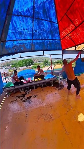 Bella ciao waterpark slide PoV #parkour #speedrun #freerun #park#waterslide #parkourlife #ytshorts