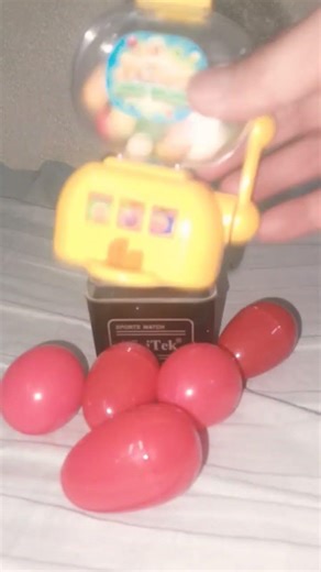 ASMR JACKPOT YELLOW CANDY MACHINE DISPENSER WITH RED LARGE EGG TOY CANDIES 🔴 #shorts