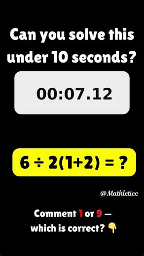 This Simple Math Problem Broke the Internet 😳 | 6 ÷ 2(1+2) #brainteaser #mathchallenge