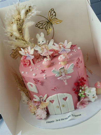 Magical Pink Fairy Enchanted Garden Cake