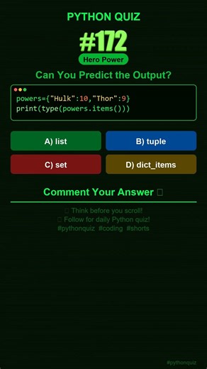 Python Quiz #172 — Can You Predict the Output? #shorts #python