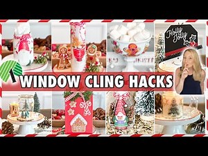 AMAZING $1 Window Cling Hacks & DIYS You Must Try ! Dollar Tree Christmas DIY Decor 2022 🎄
