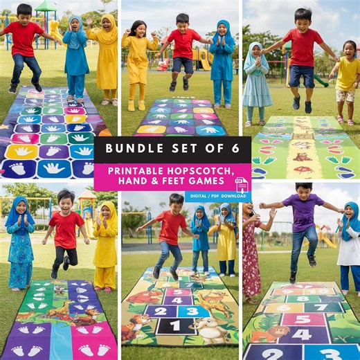 Family With Children I Printable Sensory Path Hopscotch: Kids' Hand & Feet Games (digital Download) - Etsy Canada
