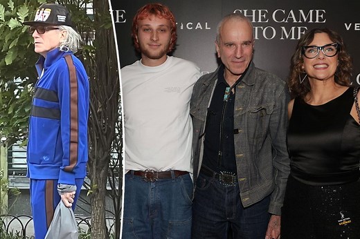 Daniel Day-Lewis makes rare appearance with wife and son at NYC screening