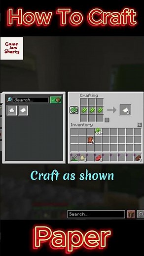 How To Craft Paper #minecraft #shorts